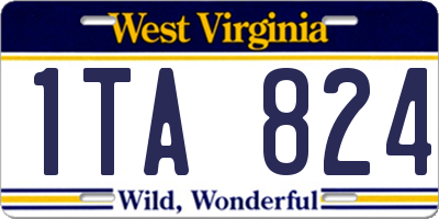 WV license plate 1TA824