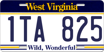 WV license plate 1TA825