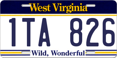WV license plate 1TA826