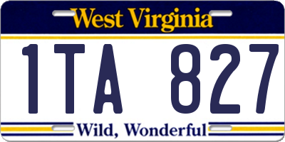 WV license plate 1TA827
