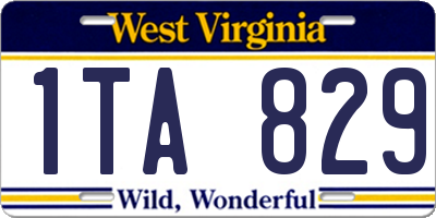 WV license plate 1TA829