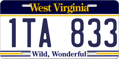 WV license plate 1TA833