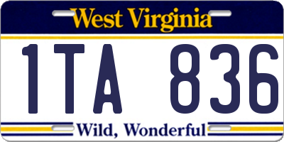 WV license plate 1TA836