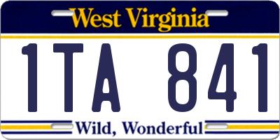 WV license plate 1TA841