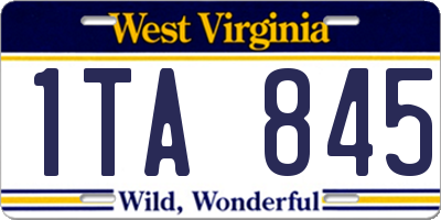 WV license plate 1TA845