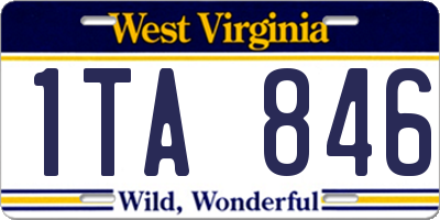 WV license plate 1TA846