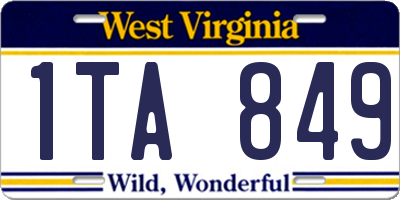 WV license plate 1TA849