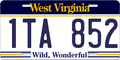WV license plate 1TA852