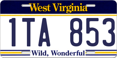 WV license plate 1TA853
