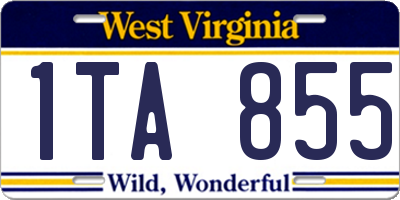 WV license plate 1TA855