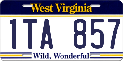 WV license plate 1TA857