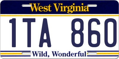 WV license plate 1TA860