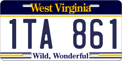 WV license plate 1TA861