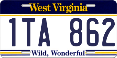 WV license plate 1TA862