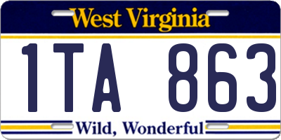 WV license plate 1TA863