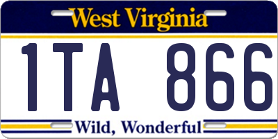 WV license plate 1TA866