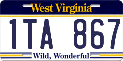 WV license plate 1TA867