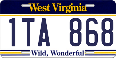 WV license plate 1TA868