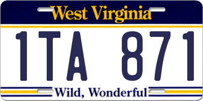 WV license plate 1TA871