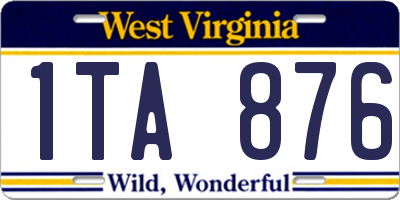 WV license plate 1TA876