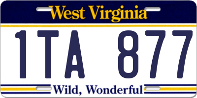 WV license plate 1TA877