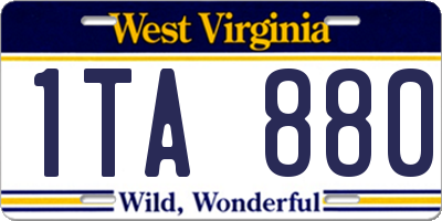 WV license plate 1TA880