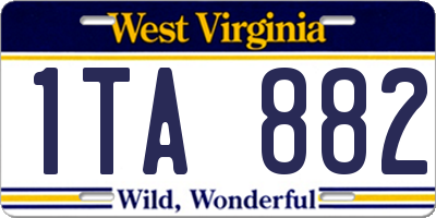 WV license plate 1TA882