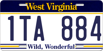 WV license plate 1TA884