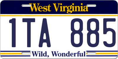 WV license plate 1TA885