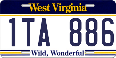 WV license plate 1TA886