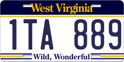 WV license plate 1TA889