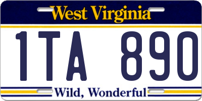 WV license plate 1TA890