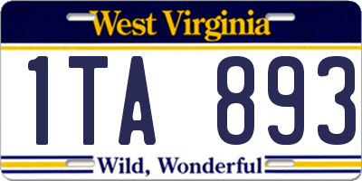 WV license plate 1TA893