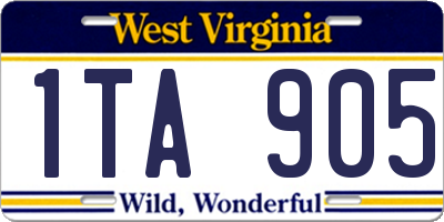 WV license plate 1TA905