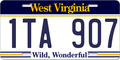 WV license plate 1TA907