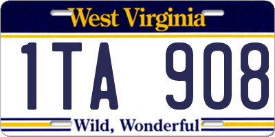 WV license plate 1TA908