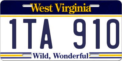 WV license plate 1TA910