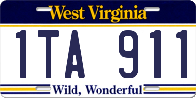 WV license plate 1TA911