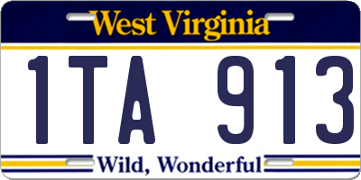 WV license plate 1TA913