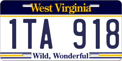WV license plate 1TA918