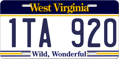 WV license plate 1TA920