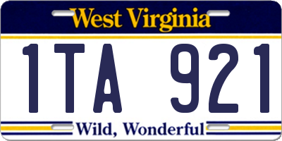 WV license plate 1TA921