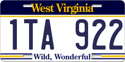 WV license plate 1TA922