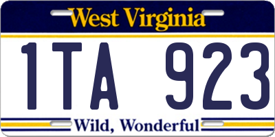 WV license plate 1TA923