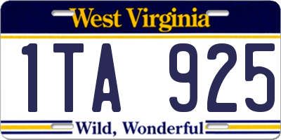 WV license plate 1TA925