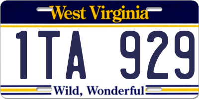 WV license plate 1TA929