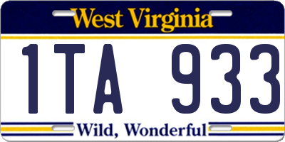 WV license plate 1TA933