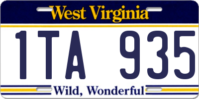 WV license plate 1TA935