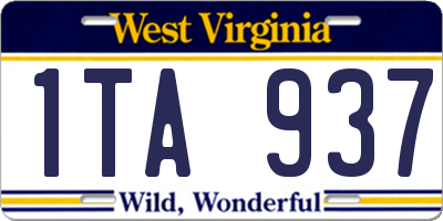 WV license plate 1TA937
