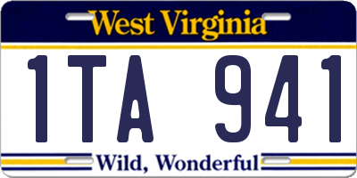 WV license plate 1TA941